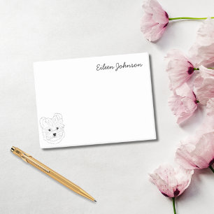 Maltese Lover Simple Black & White Personalised Post-it Notes