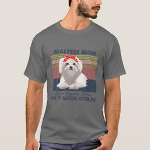 Maltese Mom Bandana Match Vintage Mother's Day Dog T-Shirt
