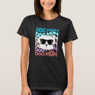 Maltese Mum Cool Retro Dog Mum T-Shirt