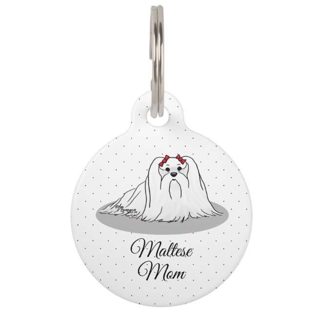 Maltese Mum - Cute Dog Breed Pet Tag (Front)