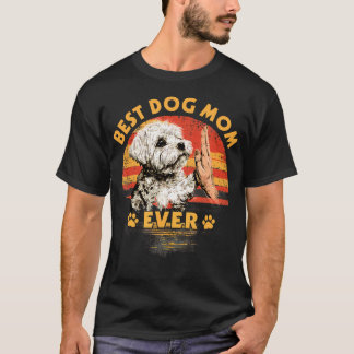 Maltese Mum Retro Sunset Funny Dog Mother's T-Shirt