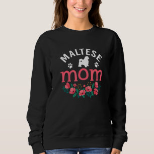 Maltese Mum Womens Maltese Dog Owner Christmas Sweatshirt