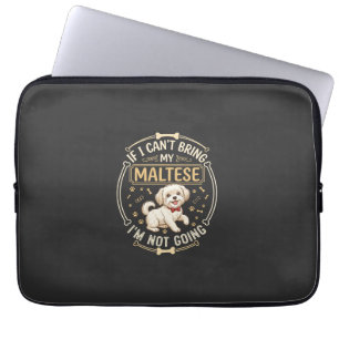 Maltese Not Going Dog Red Bow Tie Bone Frame Laptop Sleeve