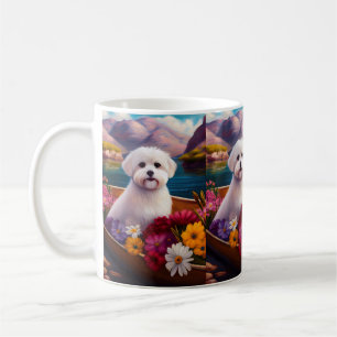 Maltese on a Paddle: A Scenic Adventure Coffee Mug
