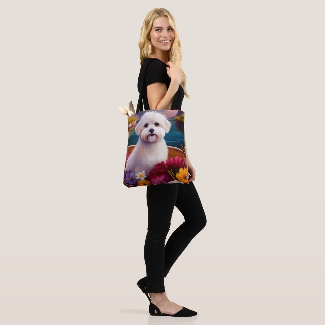 Maltese on a Paddle: A Scenic Adventure Tote Bag (On Model)