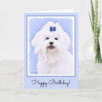 Maltese Painting - Cute Original Dog Art