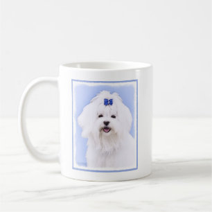 Maltese Painting - Cute Original Dog Art Coffee Mug