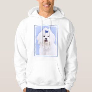 Maltese Painting - Cute Original Dog Art Hoodie