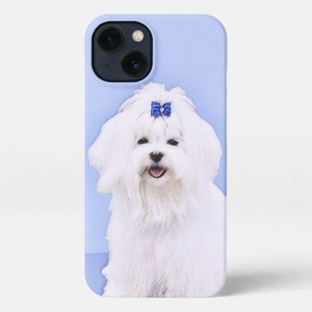 Maltese Painting - Cute Original Dog Art iPhone Case (Back)