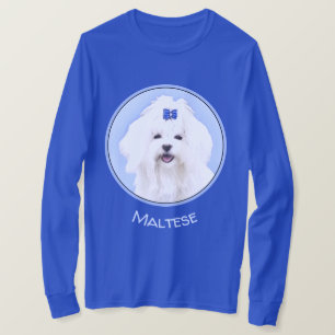 Maltese Painting - Cute Original Dog Art T-Shirt