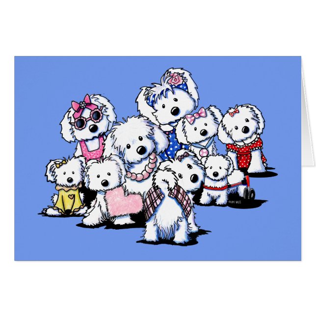 Maltese Party Note Card (Front Horizontal)
