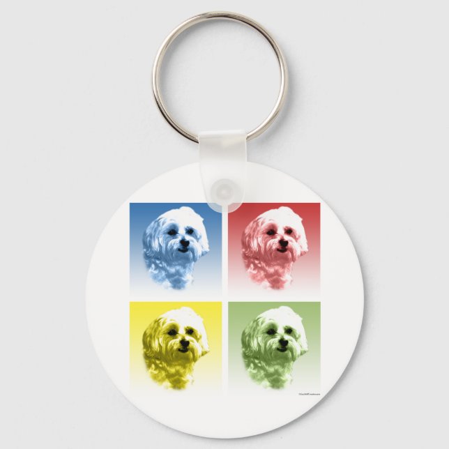 Maltese Pop Key Ring (Front)