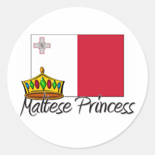 Maltese Princess Classic Round Sticker