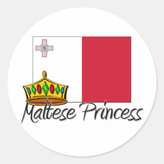 Maltese Princess Classic Round Sticker