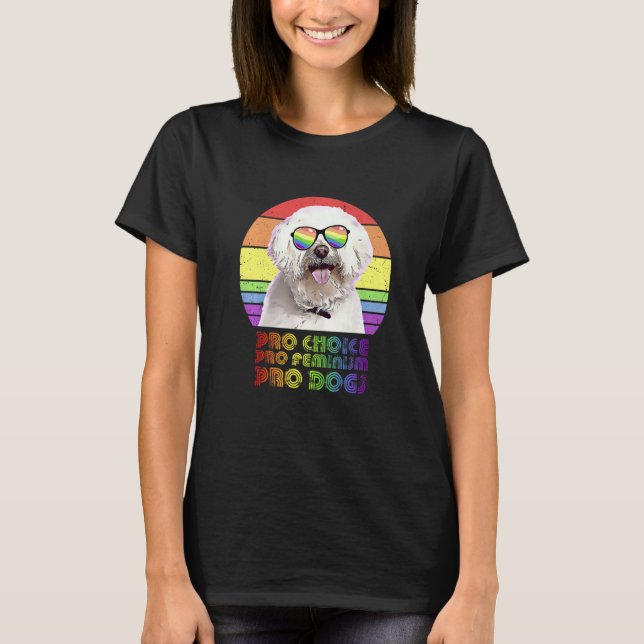 Maltese Pro Choice Pro Feminism Pro Dogs Lgbtq Fem T-Shirt (Front)
