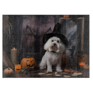 Maltese Pumpkins Halloween Scary  Cutting Board