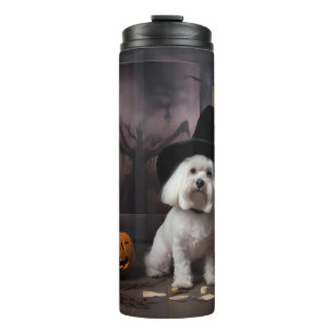 Maltese Pumpkins Halloween Scary  Thermal Tumbler