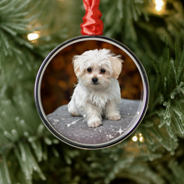 Maltese Puppy Metal Tree Decoration (Tree)