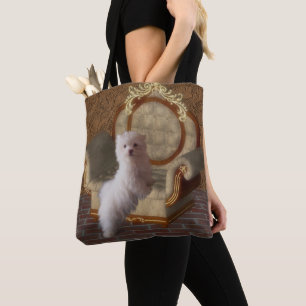 Maltese Puppy On Chair Dog Art Tote Bag