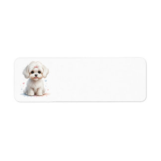 Maltese Puppy with Pink Bow