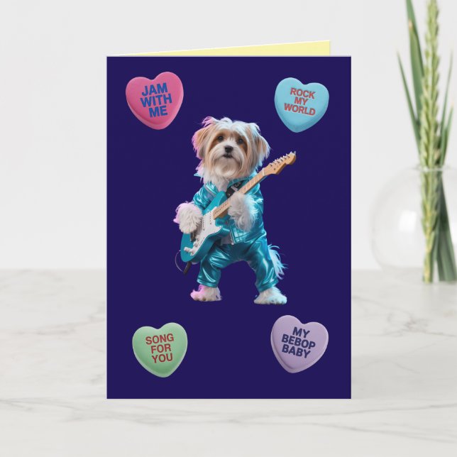 Maltese Rocker Valentine Card (Front)