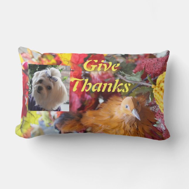 Maltese Seasons Leaves Design Lumbar Cushion (Front)