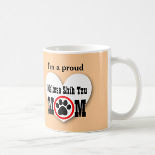 MALTESE SHIH TZU Mum Dog Lover Paw Print Gift B09 Coffee Mug