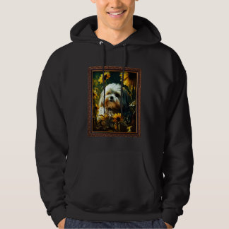 Maltese Shih Tzu Painting Sunflower Flower Mom Wom Hoodie