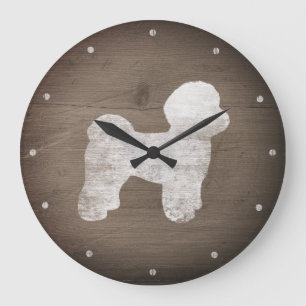 Maltese Silhouette Rustic Large Clock