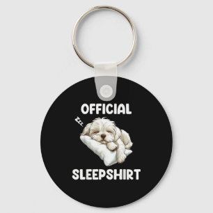 Maltese Sleepshirt Cute Dog Lover Pajama Sleepwear Key Ring