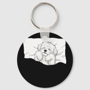 Maltese sleepshirt pyjamas funny dog pun bedtime key ring