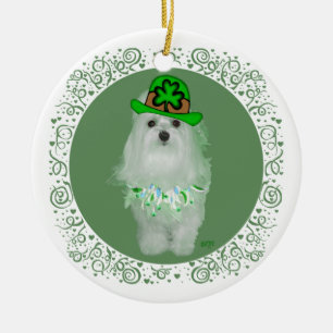Maltese St. Patricks Day Ceramic Tree Decoration