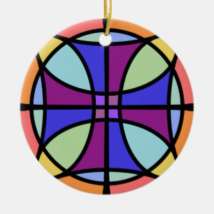 Maltese Stained Glass 2 Ceramic Tree Decoration