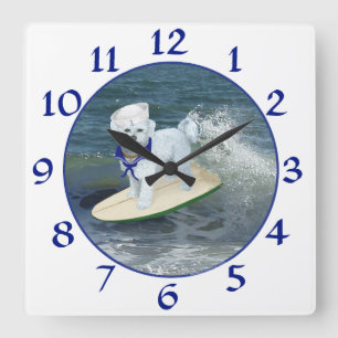 Maltese Surfer Dude Clock