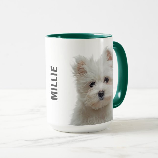 Maltese Terrier Personalised  Mug (Front Right)