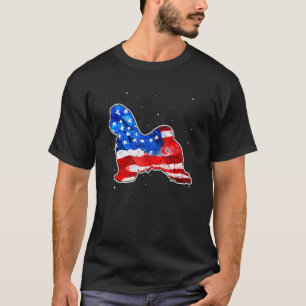 Maltese Tie Dye American Flag Patriotic 4th Of Jul T-Shirt