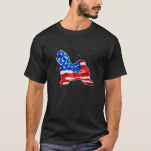 Maltese Tie Dye American Flag Patriotic 4th Of Jul T-Shirt