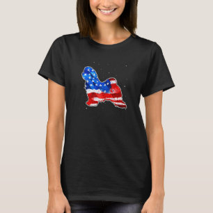 Maltese Tie Dye American Flag Patriotic 4th Of Jul T-Shirt