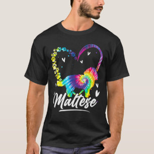 Maltese Tie Dye Rainbow Dog T-Shirt