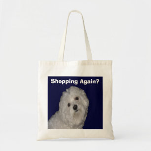 Maltese Tote Bag for Men/Women on White/Blue