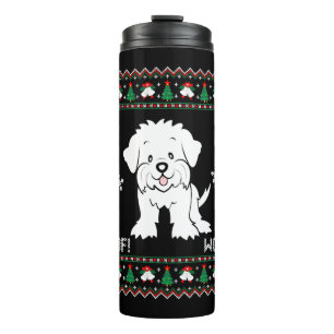 Maltese Ugly Christmas Sweater Thermal Tumbler