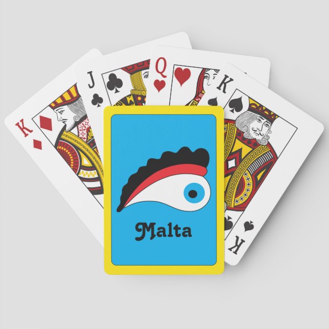 Maltese Vacation | Malta Fishing Boat Lucky Eye Playing Cards (Back)