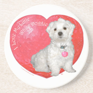 Maltese Valentine's Day Coaster