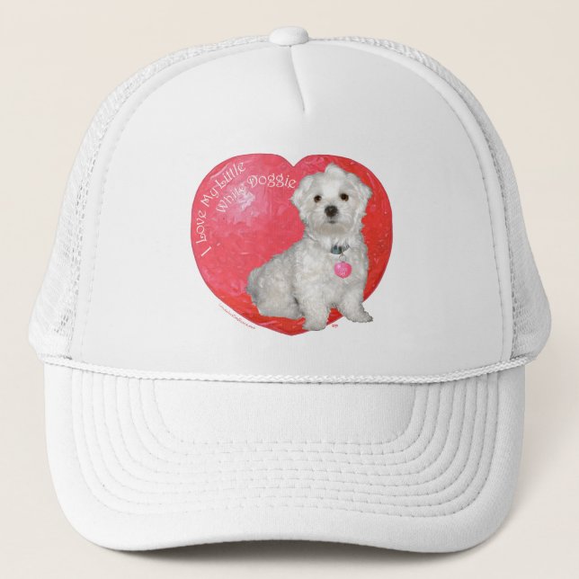 Maltese Valentine's Day Trucker Hat (Front)