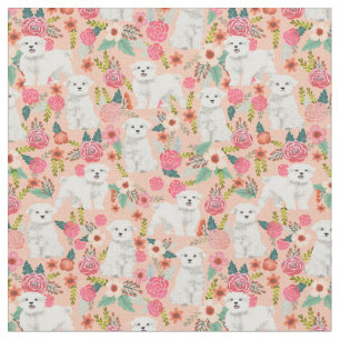 maltese vintage florals peach fabric