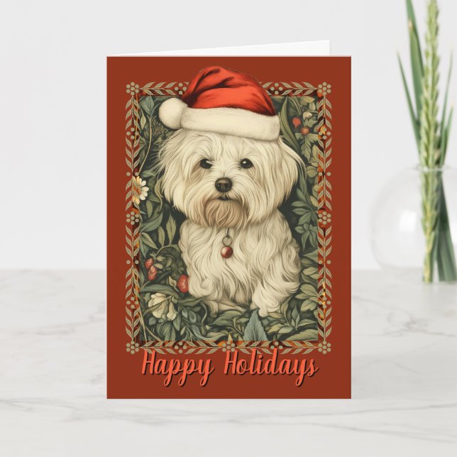 Maltese Vintage William Morris Christmas Card (Front)