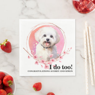 Maltese Wedding Napkins With Dogs Photo