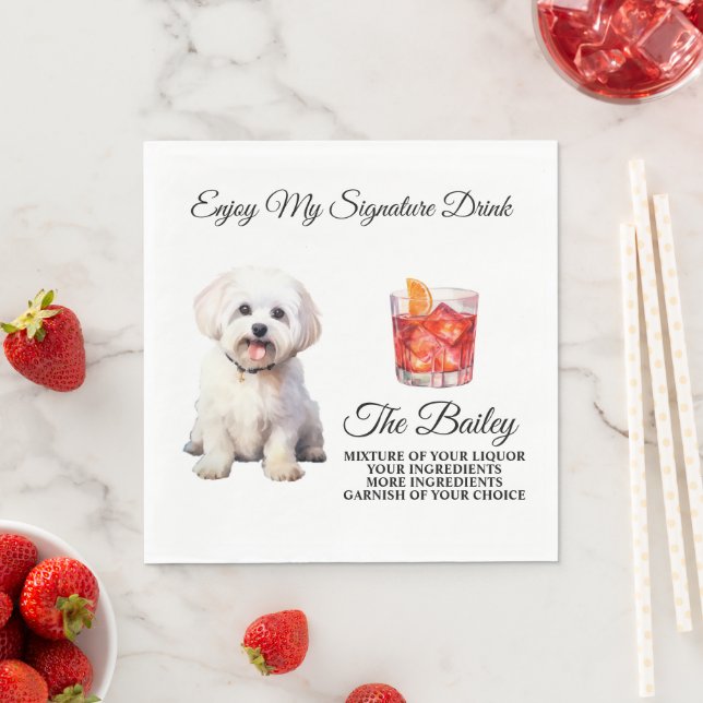Maltese Wedding Signature Drink Napkin (Insitu)