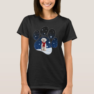 Maltese Winter Snow Paw Dogs Christmas T-Shirt