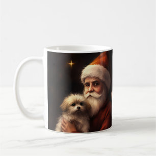 Maltese With Santa Claus Festive Christmas  Coffee Mug